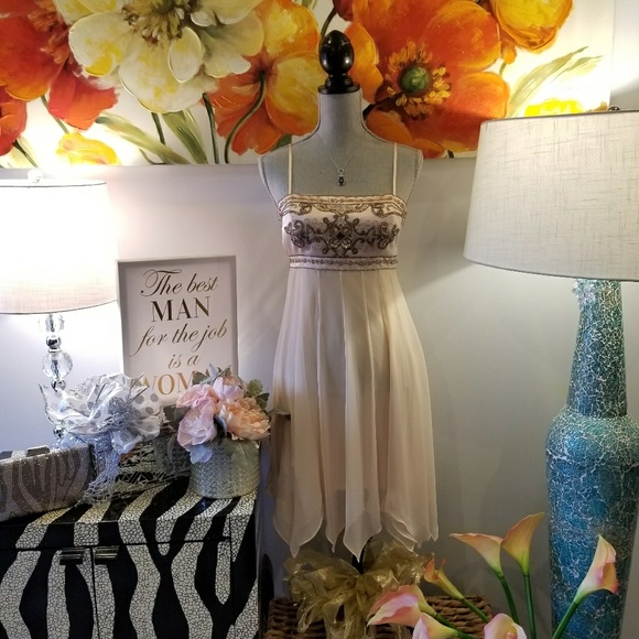 Cache Dresses & Skirts - Cache Beaded and Sequin Formal Dress